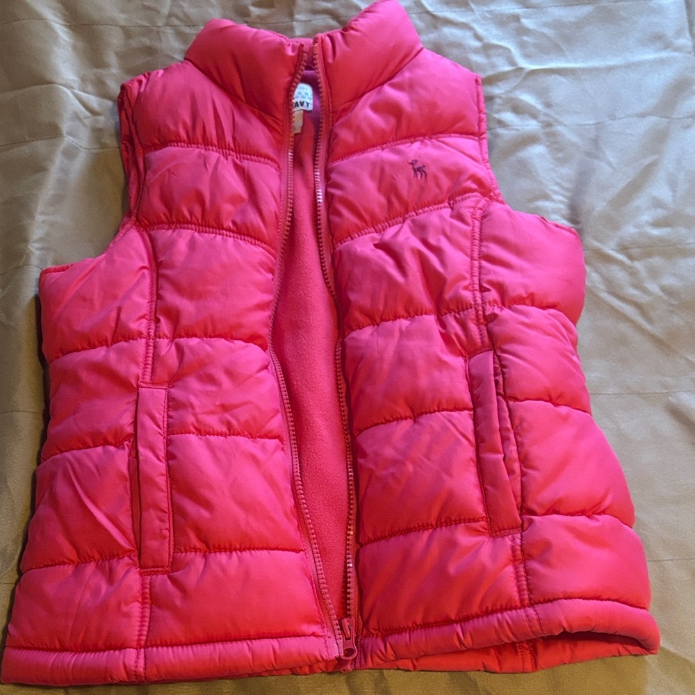 Old Navy Vibrant Pink Puffer Vest